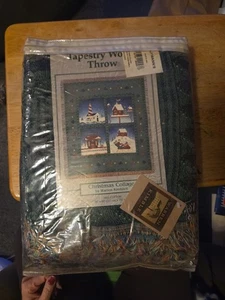 Warren Kimble Xmas Collage Afghan Tapestry Throw Blanket Gift Wall Decor Art NIP - Picture 1 of 6