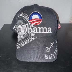 Barack Obama 44th President Inauguration Black Baseball Hat Cap Strapback NWT - Picture 1 of 5