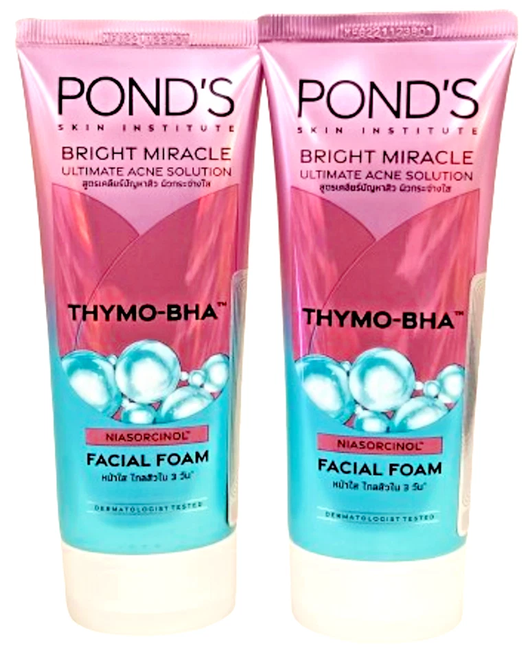 Pond's Bright Miracle Ultimate Acne Solution Thymo-BHA Facial Foam 90g × 2 tubes - Image 1 of 4