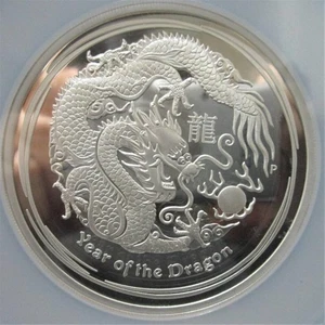 2012 Australia $8 5oz Silver Proof Coin Year of the Dragon NGC PF69 UC FR - Picture 1 of 6