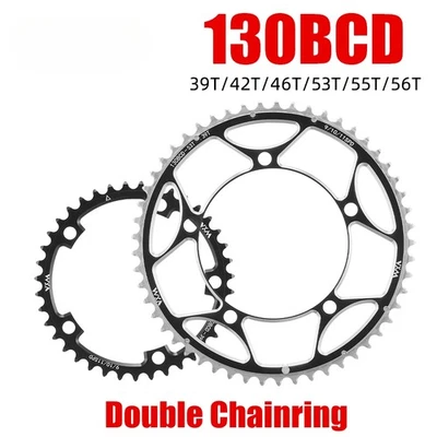 Plato doble plegable para bicicleta 130BCD 39T-56T bicicleta de carretera juego de bielas rueda dentada Foto 1 de 4