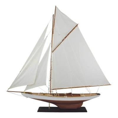 Segelyacht Modellschiff aus Holz mit Stoffsegel 120 cm Sea-Club - Bild 1 von 4