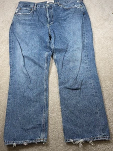 Agolde Straight Jeans Herren 33 Blau Denim Button Fly Distressed Relaxed Fit - Bild 1 von 12