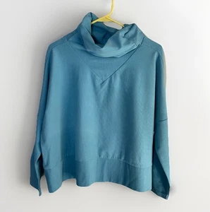 Pullover pullover collo imbuto Tuckernuck blu brillante Rollins maglione top sm - Foto 1 di 12