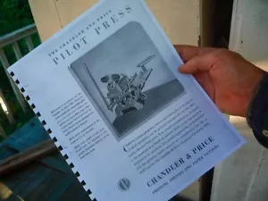 ISTRUZIONI PER L'USO PER CHANDLER & PREZZO C&P PILOTA PRESSA & PARTI LETTEPRESS - Foto 1 di 6