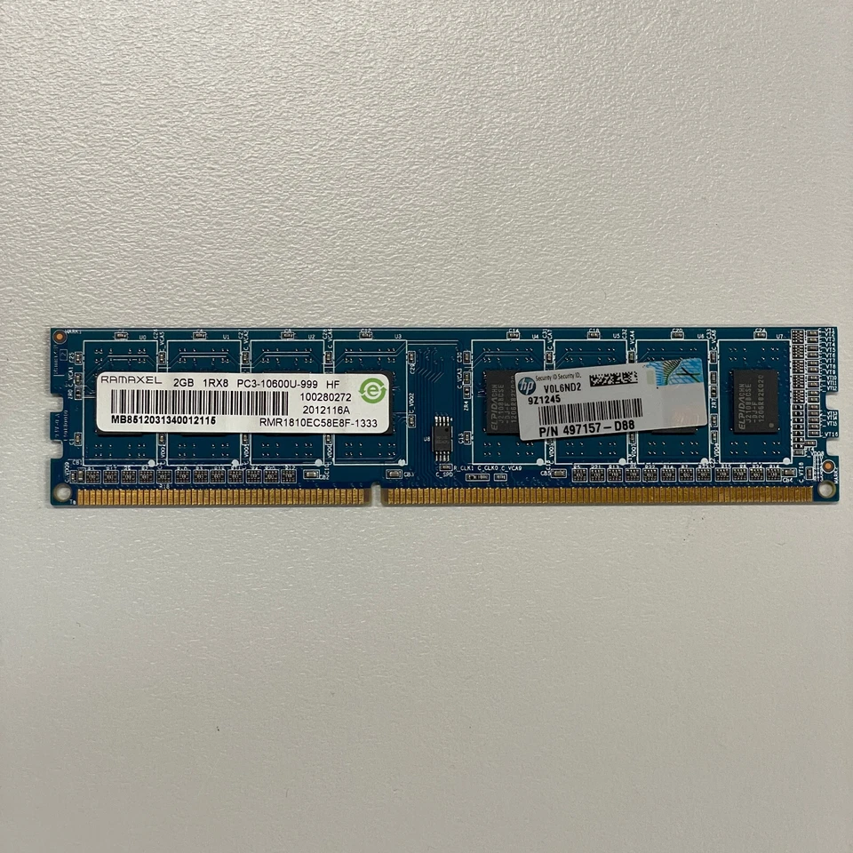 Ramaxel 2GB DDR3 RAM PC3-10600 133MHz non-ECC CL9 DIMM RMR1810EC58E8F-1333 - Image 1 of 4