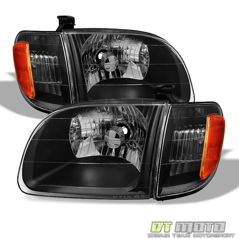 For Blk 2000-2004 Toyota Tundra Regula/Access Cab Headlights Headlamp Left+Right - Image 1 of 4