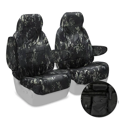 Fundas de asiento camufladas tácticas multicámara NEGRAS hechas a medida para Nissan Xterra 2000-2014 Foto 1 de 4