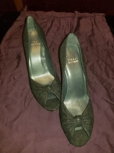 Stuart Weitzman Canvas Peeptoe schwarze Pumps. Größe 7,5M. Sehr schön. - Bild 1 von 6