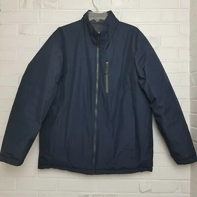 Izod Men's Reversible Puffer Zip Up Stand Up Collar Gray Blue Coat M WINTER WARM - Image 1 of 4