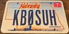 KBOSUH License Plate Nebraska KB0SUHAmateur Ham Radio Joseph Kearney
