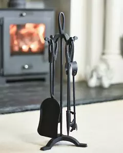 Contemporary Loop Handle Companion Set in Black 61cm - Picture 1 of 5