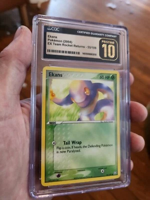 (POP 11) CGC 10 PRISTINE Pokemon Ekans 55/109 ex Team Rocket Returns 2004 Card - Image 1 of 4