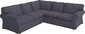 Sofabezug, dunkelgrau Polyester, Möbelbezug für IKEA Ektorp 2+2 Sectio... - Bild 1 von 8