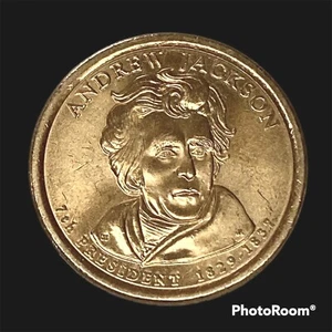 2008-D Andrew Jackson Golden $1.00 One Dollar Coin Gold Tone U.S. Currency - Picture 1 of 2