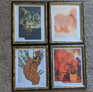 9 x LOT gerahmte Maxfield Parrish Drucke 9” x 11” The Dinky Bird, Symbolik etc. - Bild 1 von 4