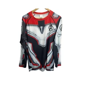 Captain America End Game Adult Mens Compression Long Sleeve Shirt Size Red 2xl - Picture 1 of 4