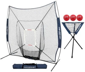 PowerNet Baseball Softball Practice Net 7x7 with Baseball Accessories (Deluxe) - Picture 1 of 21