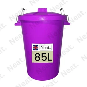 Cubo de basura de plástico extra grande 85L con tapa de bloqueo de clip para reciclaje de basura - Imagen 1 de 39