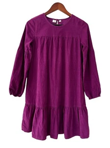 GAP Kids Tiered Cotton Corduroy Dress Balloon Sleeves Peasant Girls XXL NWT - Picture 1 of 11