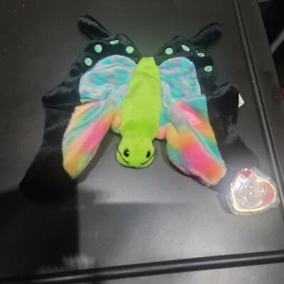 Ty Beanie Baby Float the Rainbow Butterfly Retired Plush Stuffed Insect 8" Black - Image 1 of 4
