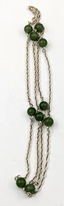 Atemberaubende Vintage Perlenkette mit Jade 0,925 Sterlingsilber - Bild 1 von 11