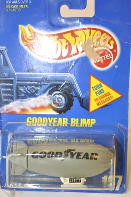 Hot Wheels Goodyear Blimp-1991-No.137-Mensaje de cambio de aleta-sin sellar-con cinta adhesiva-excelente estado. Foto 1 de 4