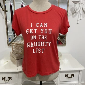 Wildfox Naughty List Santa Tee Sz S Holidays Christmas - Picture 1 of 8
