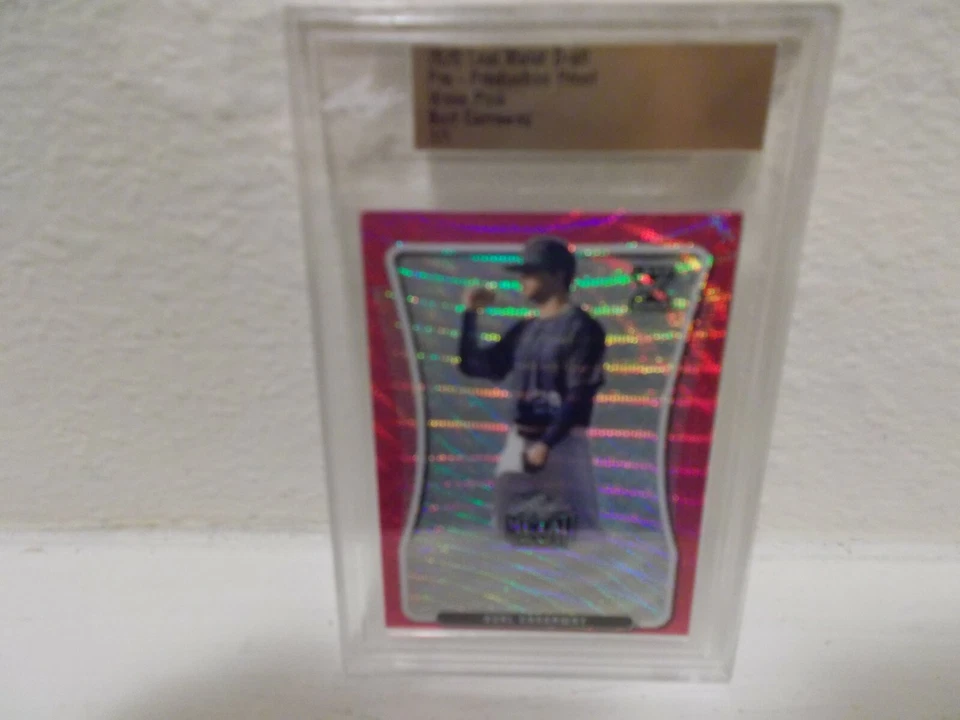 Burl Carraway 2020 Leaf 1/1 Metal Draft Pre-Production Proof Wave Pink Card - Image 1 of 3