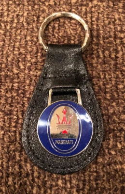 Original 1980’s Maserati Genuine Leather Key Chain #1 - New Old Stock - Image 1 of 2