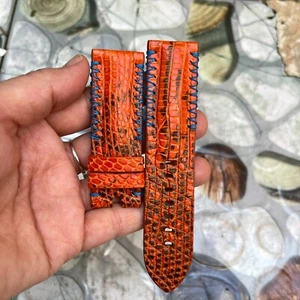 24mm/22mm Genuine Lizard leather watch strap band, leather watch strap Orange - Picture 1 of 18