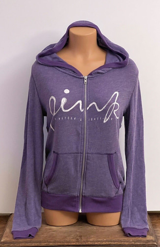 UNDERCOVER Felpa con cappuccio e zip intera Victorias Secret ROSA taglia S small viola 1986