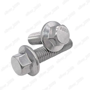 M5 M6 M8 M10 M12 304 Stainless Steel Hexagon Flange Bolts Hex Flange Head Screws - Picture 1 of 6
