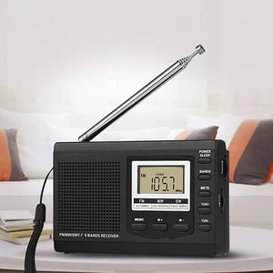 VBESTLIFE Portable Mini Radios FM/MW/SW Receiver W/ Digital Alarm Clock FM R Fit - Picture 1 of 13