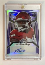 2023 Leaf Metal Marvin Mims Jr. Prismatic Purple XRC Rookie Auto 5/5 - Broncos