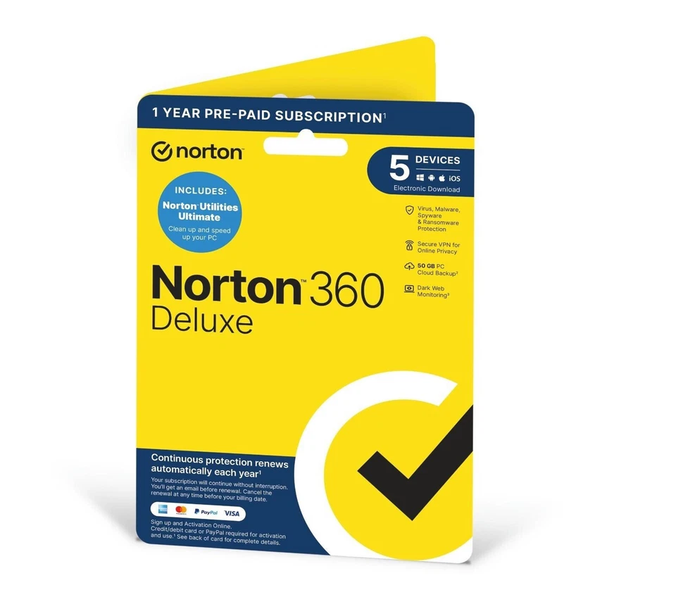 Norton 360 Deluxe 2025 - 5 Device 1 Year  + Ultimate Utilities - Posted Version - Image 1 of 4