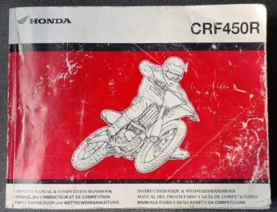 GOOD USED CONDITION GENUINE HONDA CRF450R MOTOCROSS MX OWNERS MANUAL 2007 MODELS - Image 1 of 4