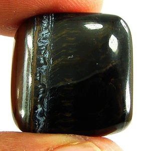 34.65Ct Natural Black Tiger's Eye Loose Gemstone Cabochon Wire Wrap Stone -27042 - Picture 1 of 2
