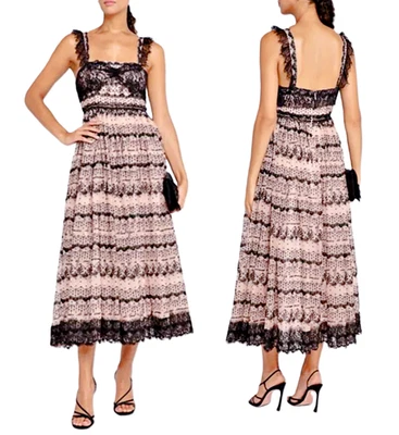 Vestido Midi Cinq à Sept Fen Burnout-Seda Acabamento em Renda Sem Mangas em Blush tamanho 6 $695 - Imagem 1 de 4