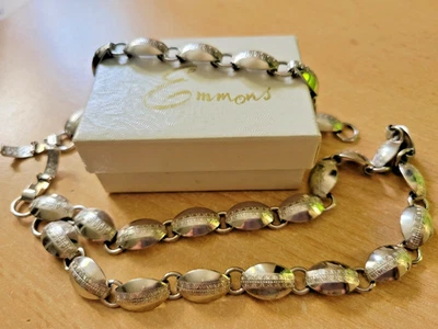 Vintage Emmons Silver Tone 14.5" Links Necklace / 7" Bracelet SET w/Box - Image 1 of 4