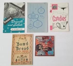 5 Vintage Cookbooks. KG&E Holiday, Mordic Ware, Bond Bread, Pet Evaporated  - Imagen 1 de 16