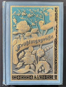 Zettel - Frühlingsgrüsse Lieder von Lenz Liebe Freud Leid Prachtausgabe 1900 - Bild 1 von 1