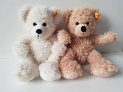 2x Plüschtier Steiff Fynn + Lotte Teddybär beige + weiß Kuscheltier Stofftier - Bild 1 von 4