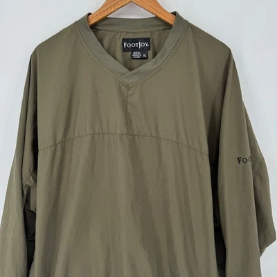 Pullover cortavientos FootJoy XL de golf verde oliva ligero cuello en V para hombre Foto 1 de 4