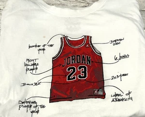 JORDAN JUMP MAN GOAT THE JERSEY #23 BIG BOYS SHORT SLEEVE TEE SHIRT WHITE MEDIUM - Picture 1 of 7