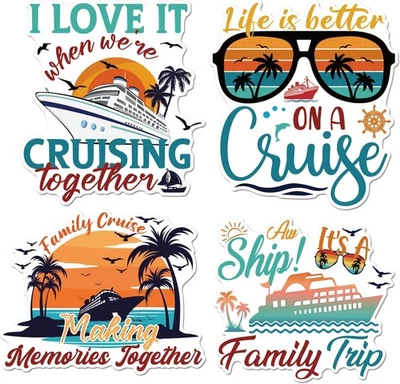 Imanes de puerta de crucero decoraciones: 4 piezas imán de puerta de crucero familiar Happy Anni Foto 1 de 4