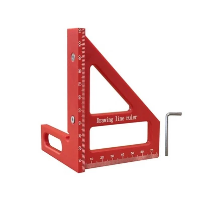 3D Multi-Angle Measuring Ruler 45° 90° Aluminum Woodworking Square Tool - Image 1 of 4