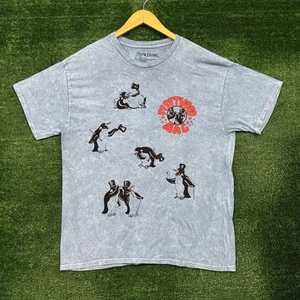 Fleetwood Mac Dapper Penguins Rock Band Mineral Wash T-Shirt Size Large - Picture 1 of 4