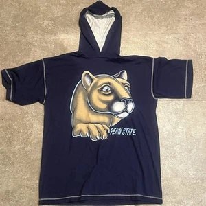 Vintage 90s Penn State Nittany Lions Big Print Double Hood Blue XX-Large T-Shirt - Picture 1 of 6