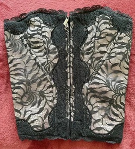Victoria’s Secret corsetto bustier push up rosa nero pizzo Y2K piccolo nuovo con etichetta donna - Foto 1 di 5